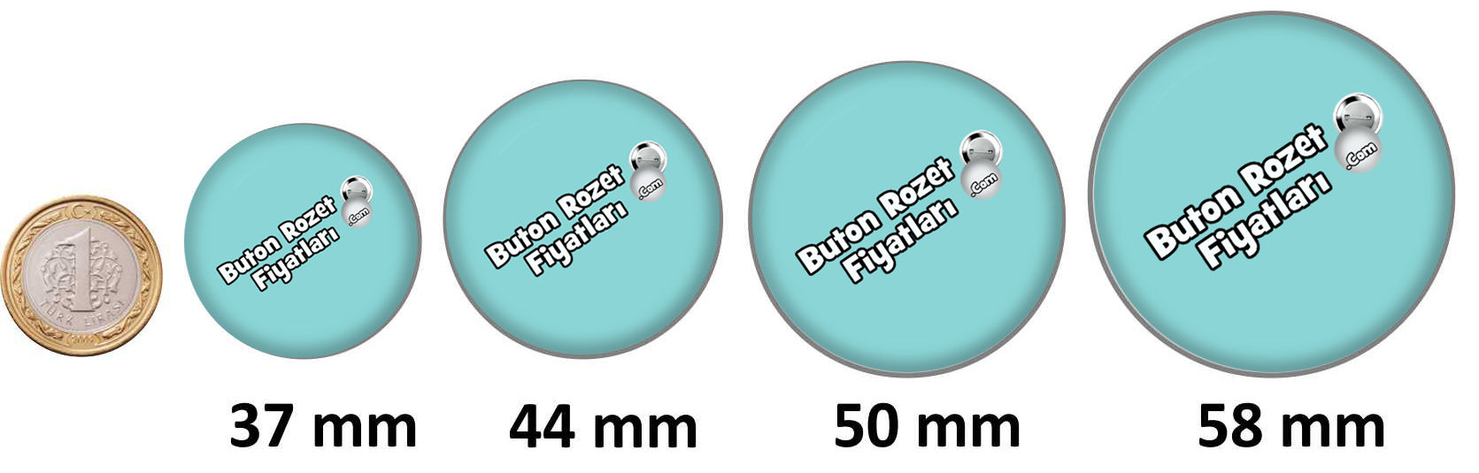 Buton Rozet Ölçüleri